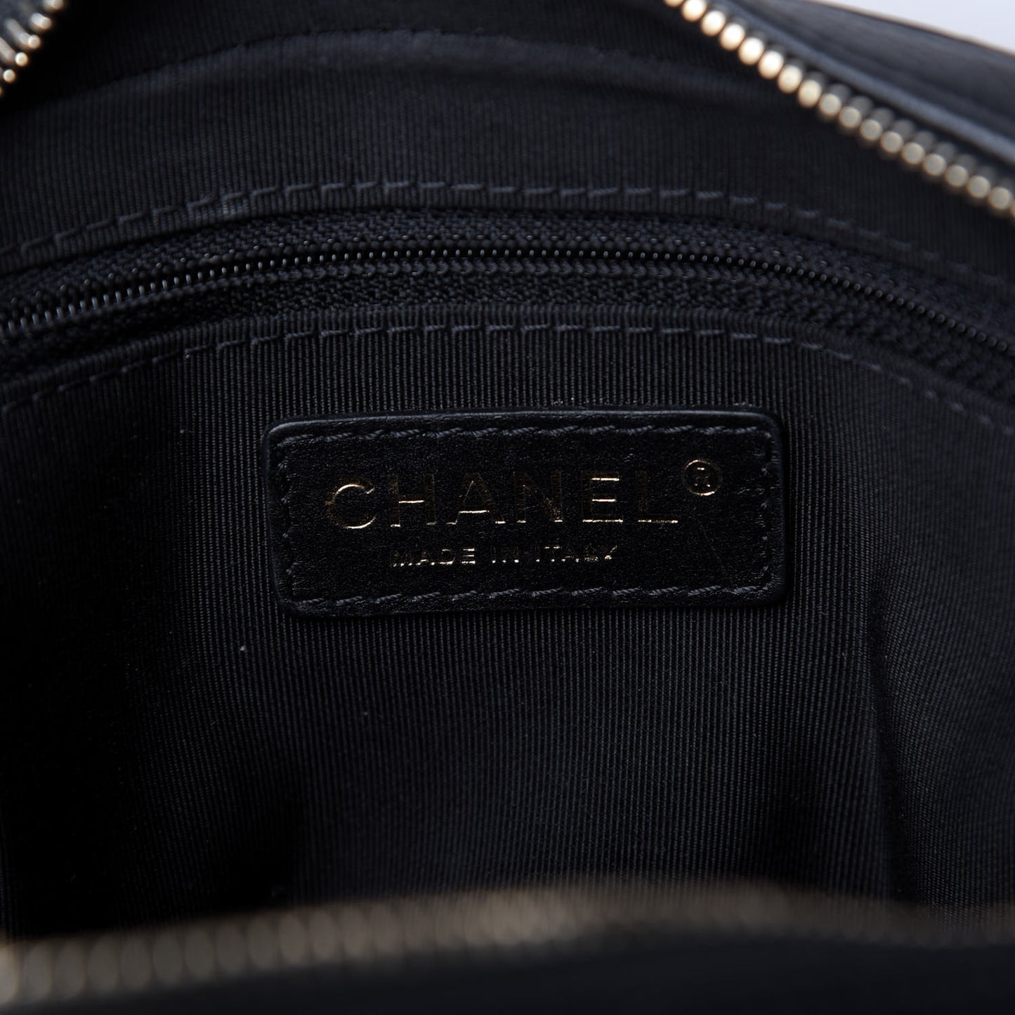 Calfskin Quilted CC Small Vanity Case Black