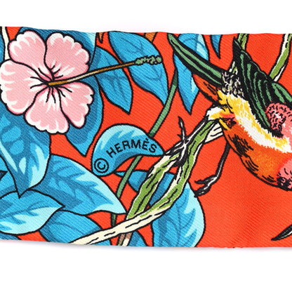 Hermes Silk Jungle Love Love Twilly Orange Bleu Brun 3 of 4