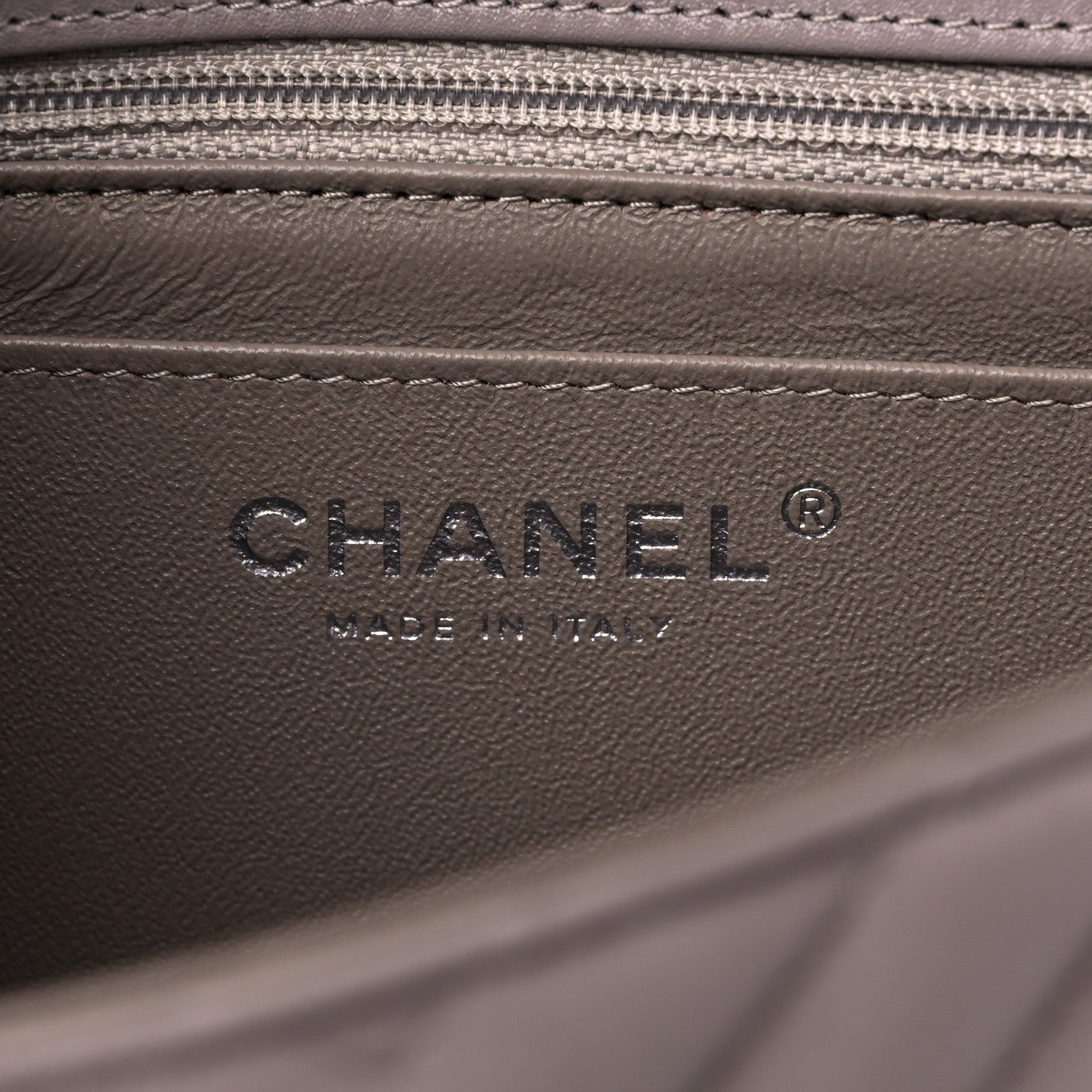 Chanel Iridescent Calfskin Chevron Quilted Mini Rectangular Flap Grey 6 of 9