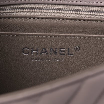 Chanel Iridescent Calfskin Chevron Quilted Mini Rectangular Flap Grey 6 of 9