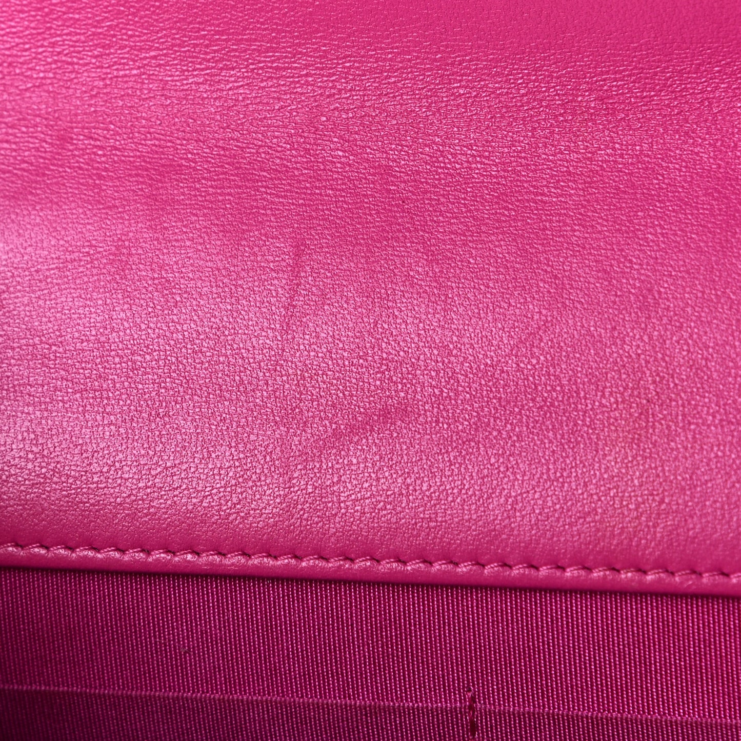 Wool Tweed Lambskin Quilted Chanel 19 Wallet On Chain WOC Fuchsia