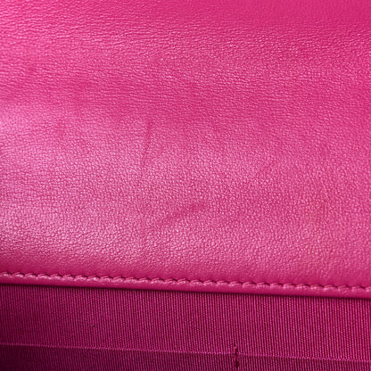 Chanel Wool Tweed Lambskin Quilted Chanel 19 Wallet On Chain WOC Fuchsia 10 of 10