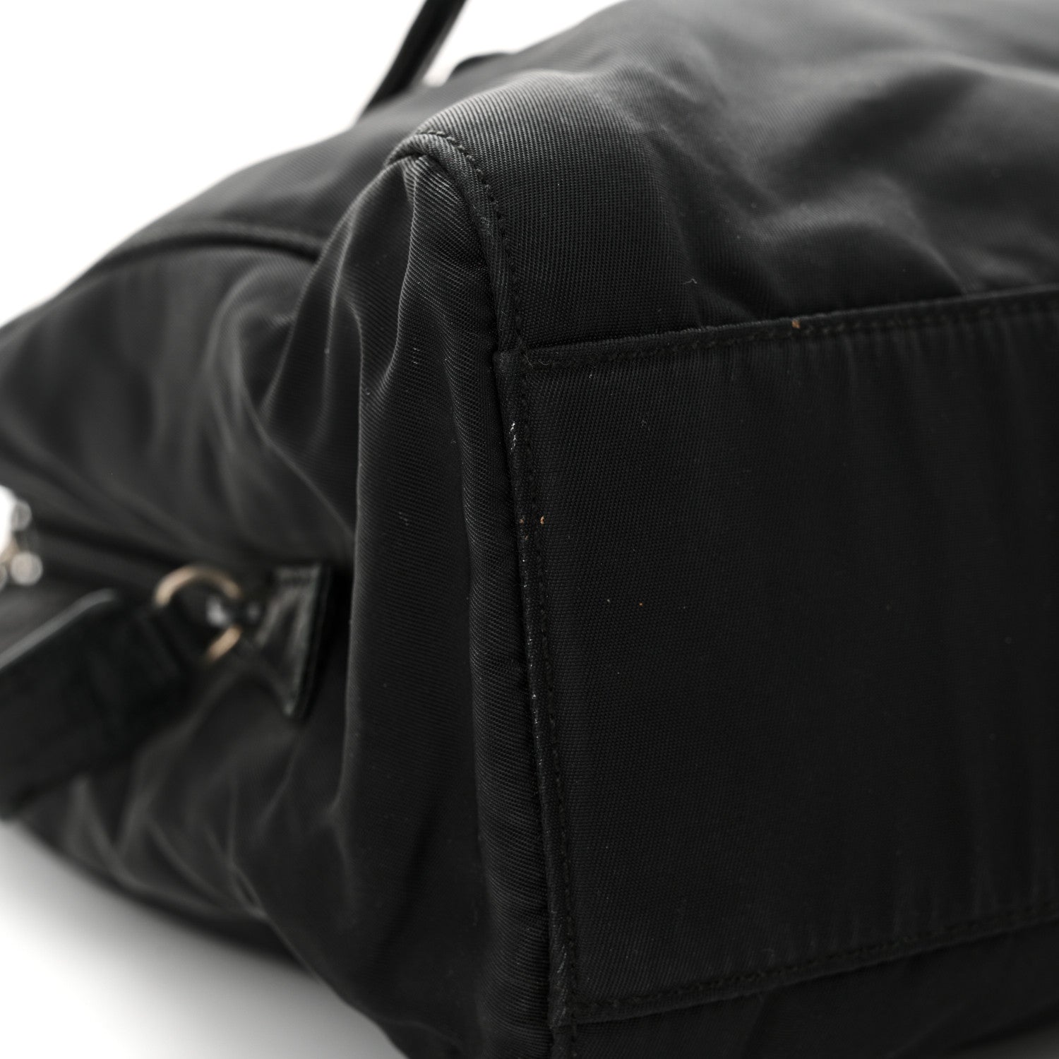 Prada Tessuto Nylon Acciaio Chain Shoulder Bag Black 11 of 12