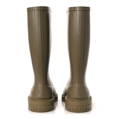 Chanel Caoutchouk CC High Boots 39 Dark Beige 6 of 14