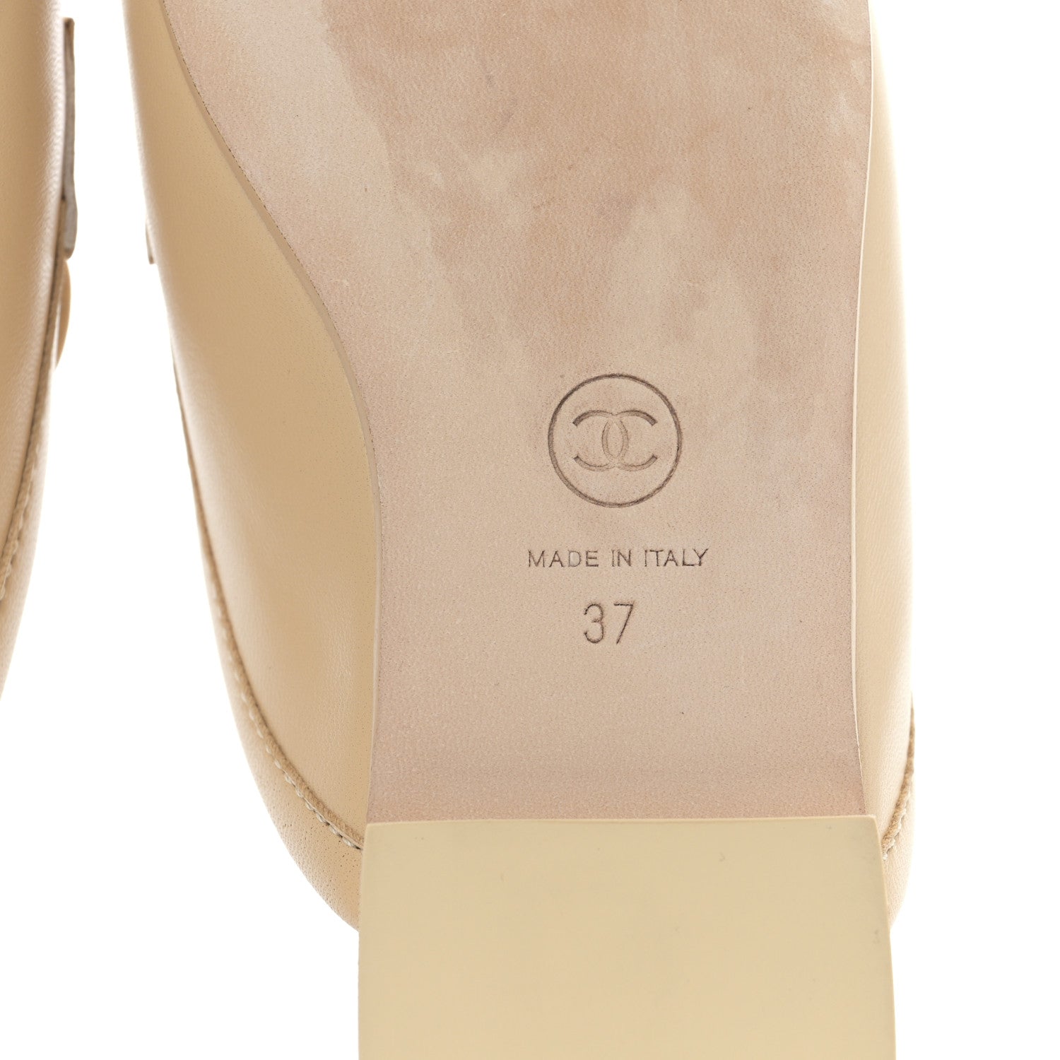 Chanel Lambskin Pearl CC Mules 37 Beige 6 of 8