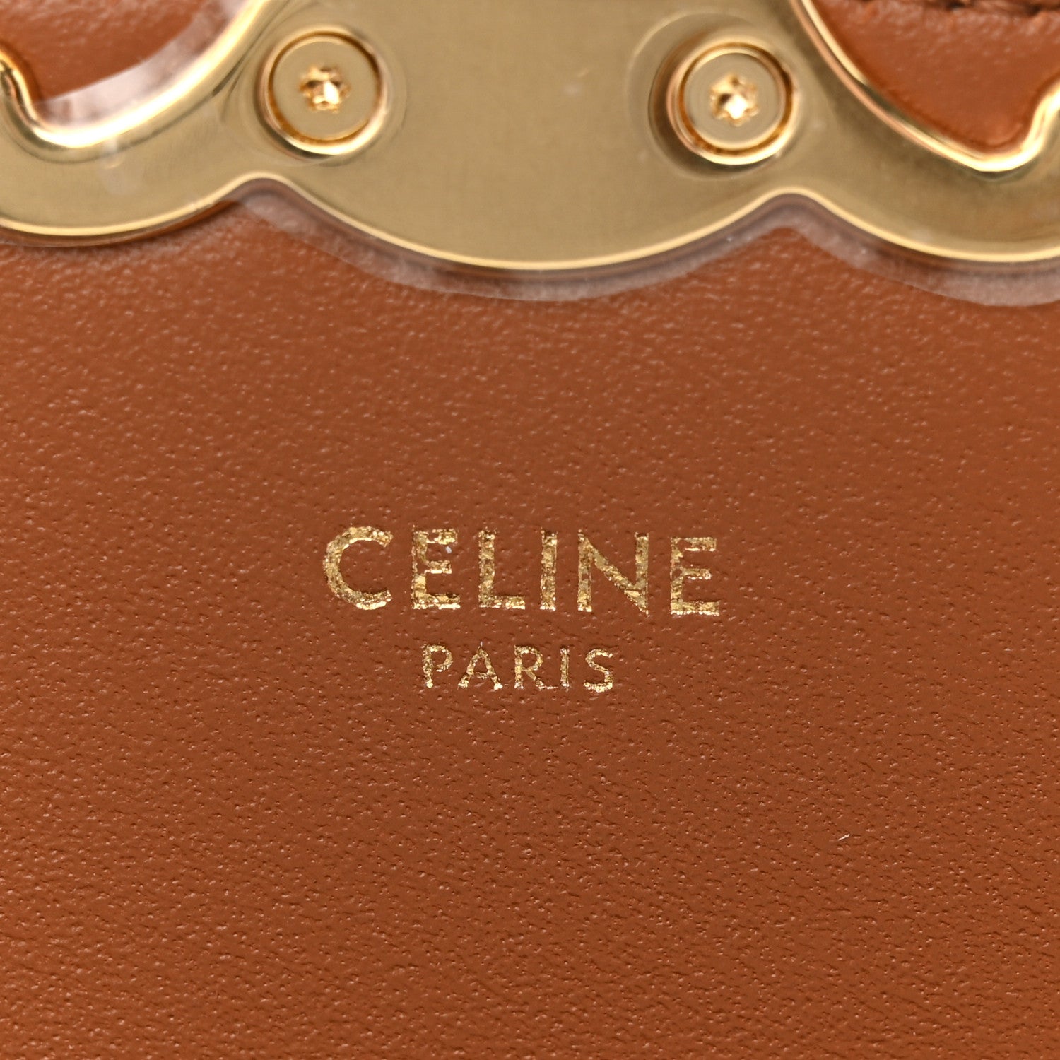 Celine Triomphe Canvas Calfskin Enveloppe Bag Tan 7 of 12