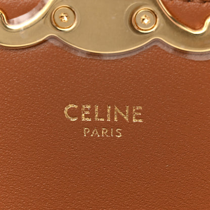 Celine Triomphe Canvas Calfskin Enveloppe Bag Tan 7 of 12