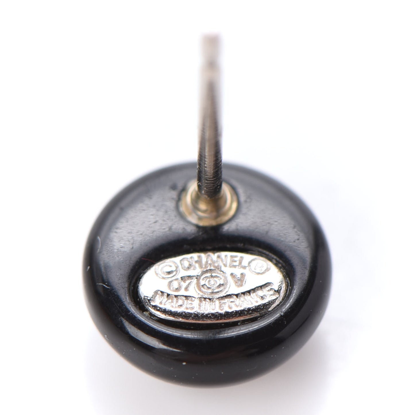 Resin CC Stud Earrings Black