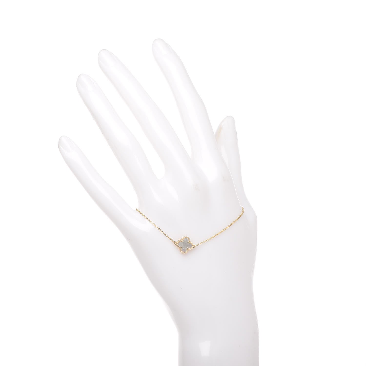 Van Cleef & Arpels 18K Yellow Gold Mother of Pearl Sweet Alhambra Bracelet 2 of 6