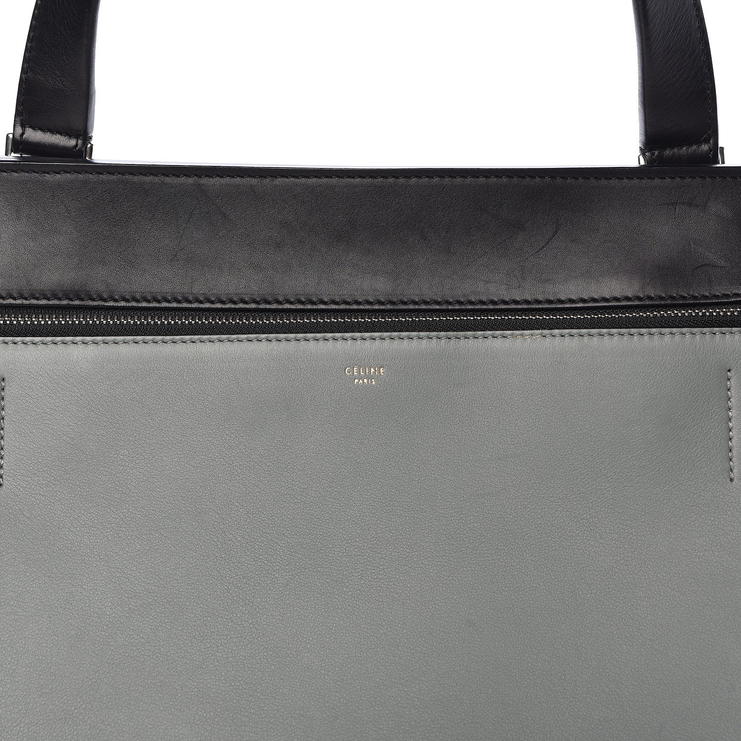 Celine Smooth Calfskin Large Bi-Color Edge Shoulder Bag Almond 16 of 17