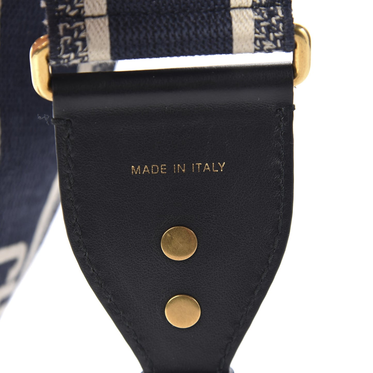 Canvas Embroidered Shoulder Strap Black