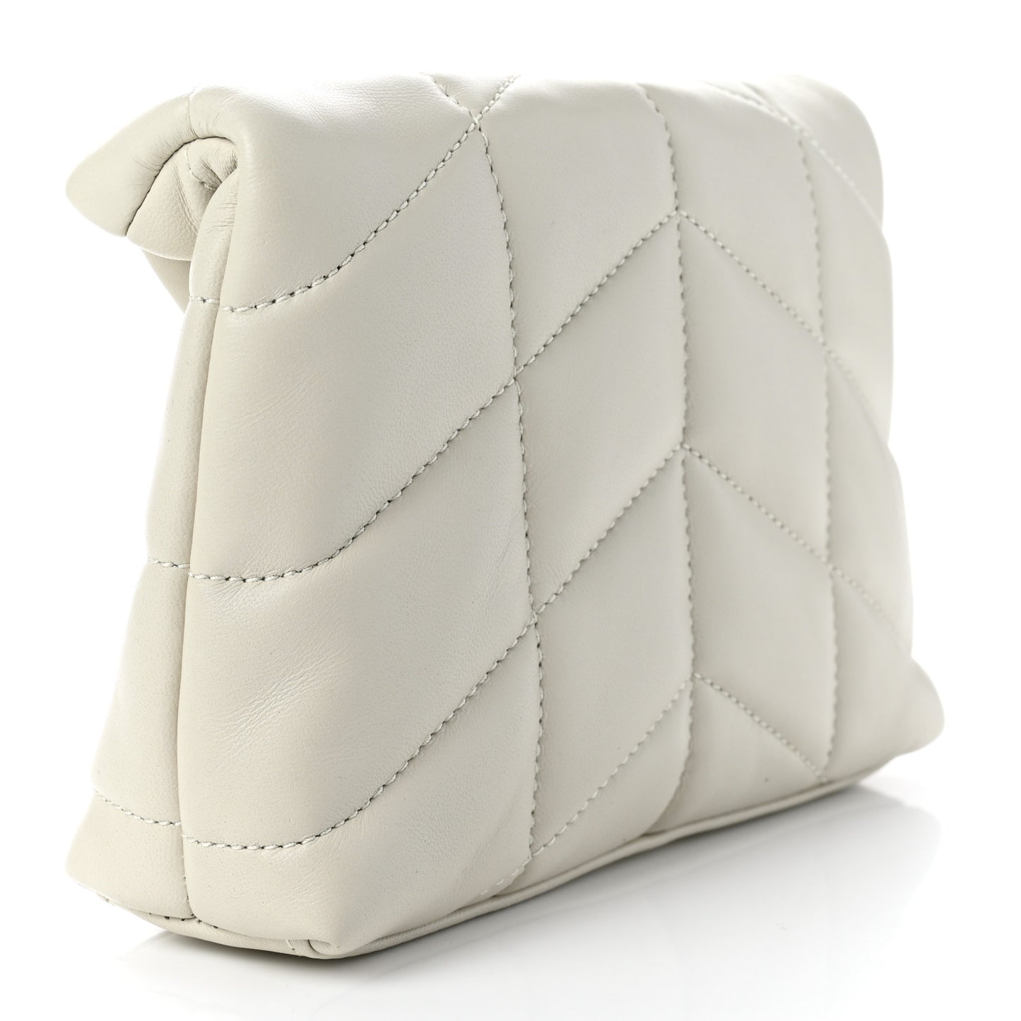 Lambskin Monogram Loulou Puffer Pouch Clutch Crema Soft