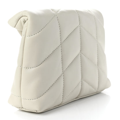 Saint Laurent Lambskin Monogram Loulou Puffer Pouch Clutch Crema Soft 4 of 9