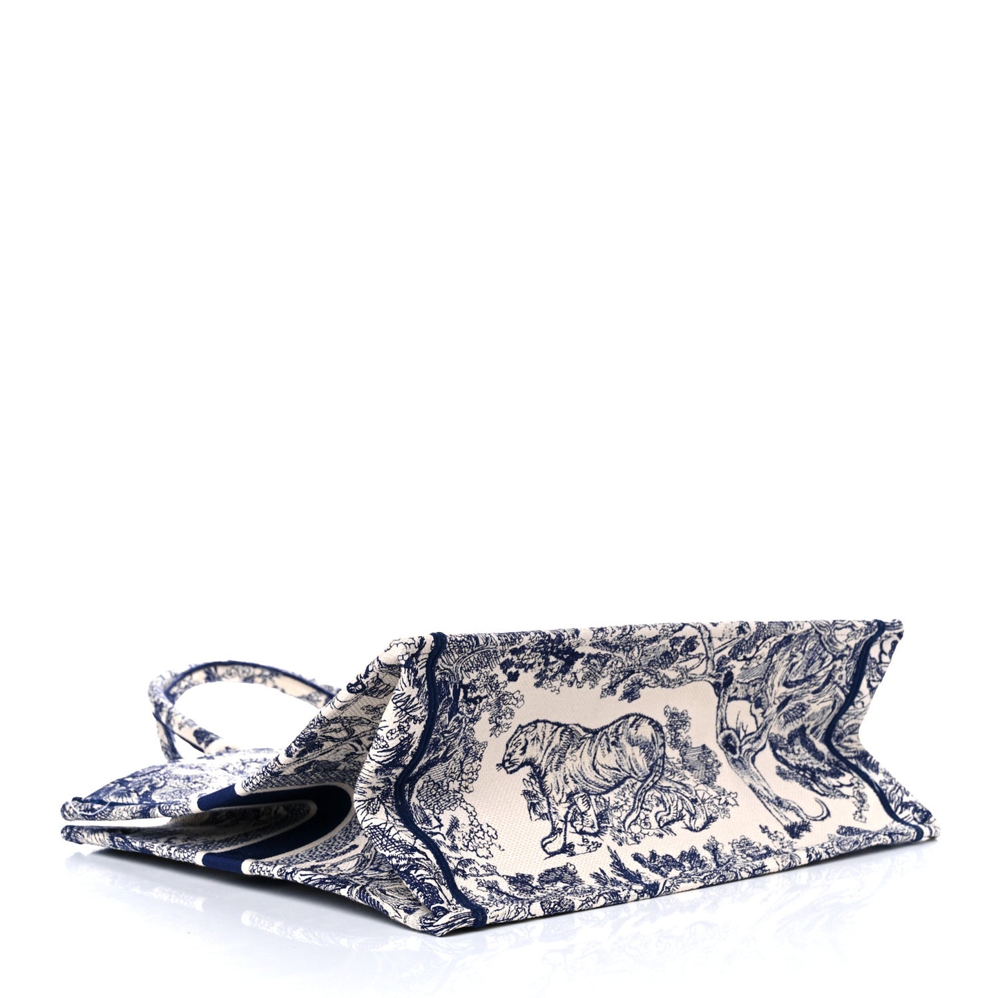 Canvas Embroidered Large Dioriviera Toile De Jouy Book Tote Blue
