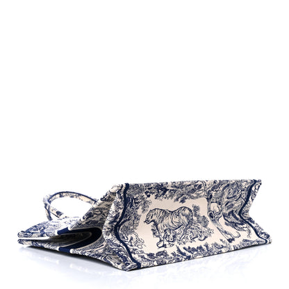 Christian Dior Canvas Embroidered Large Dioriviera Toile De Jouy Book Tote Blue 3 of 8