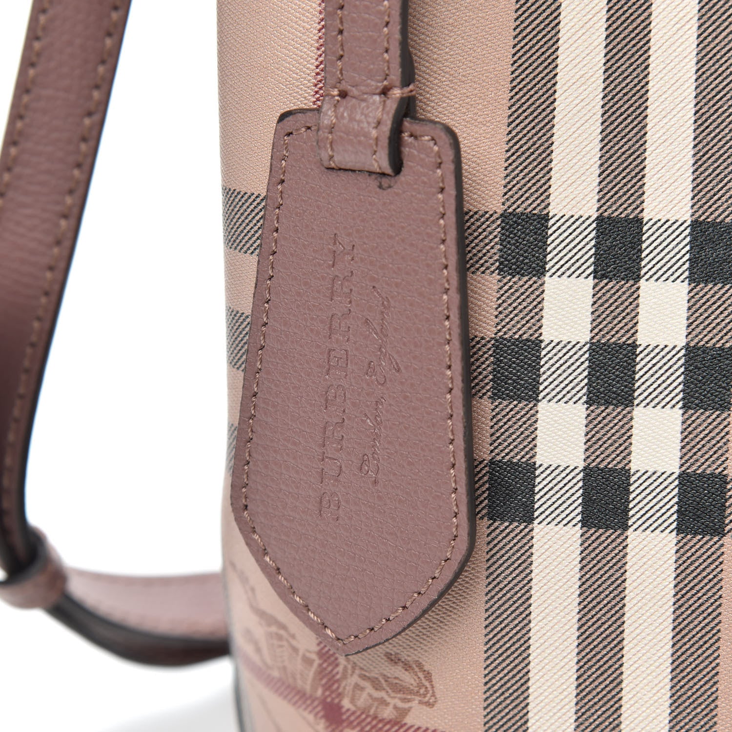 Burberry Haymarket Check Colours Small Lorne Bucket Crossbody Light Elderberry 6 of 9