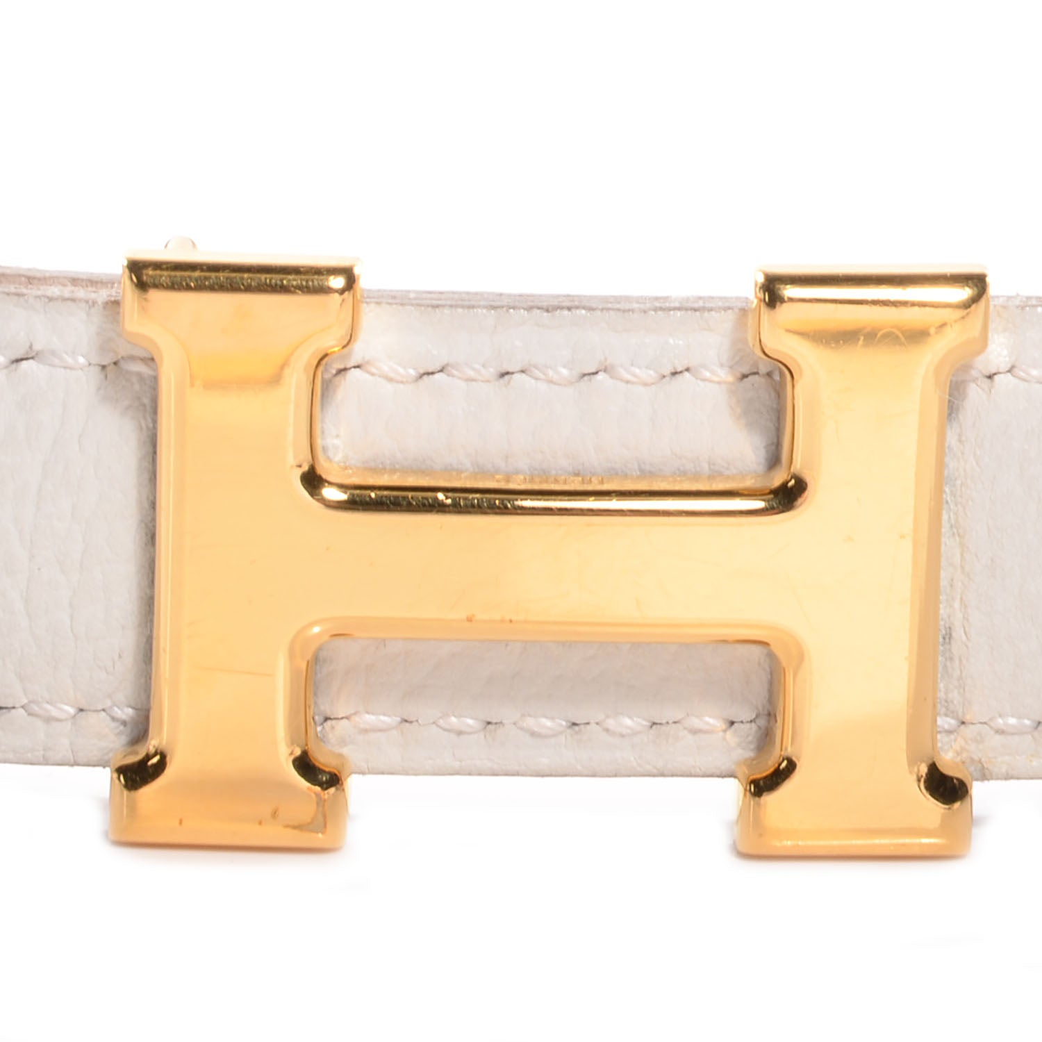 Hermes Swift Courchevel Reversible Polished Constance 18mm H Belt 65 Blanc Gold 3 of 6