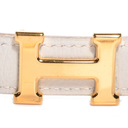 Hermes Swift Courchevel Reversible Polished Constance 18mm H Belt 65 Blanc Gold 3 of 6