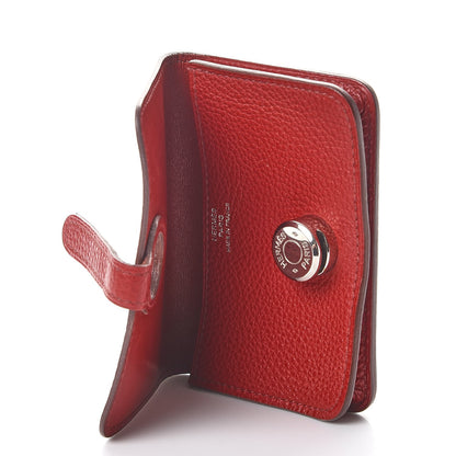 Hermes Togo Dogon Card Case Rouge Garance 5 of 8