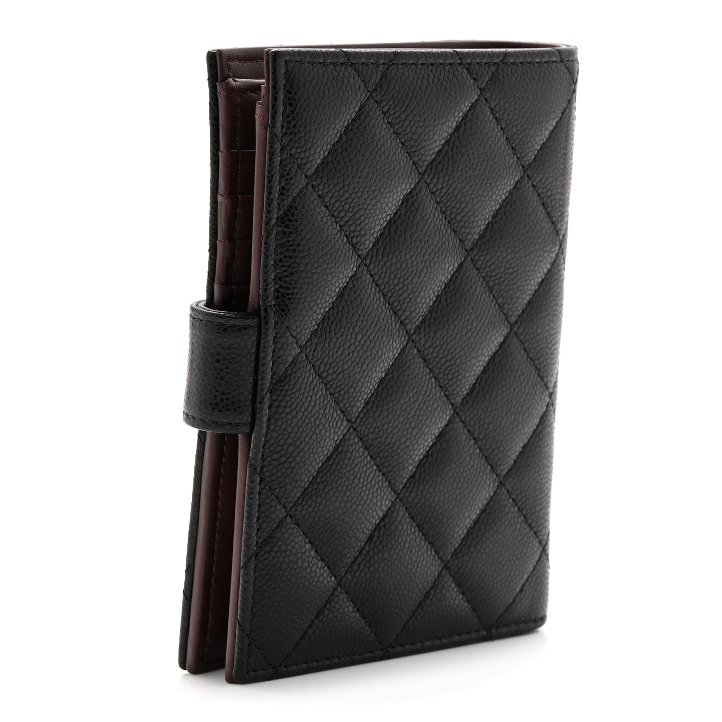 Caviar Quilted Passport Holder Black