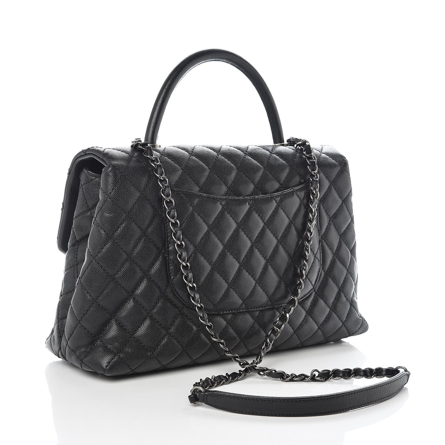 Chanel Caviar Quilted Medium Coco Handle Flap Black 3 of 9
