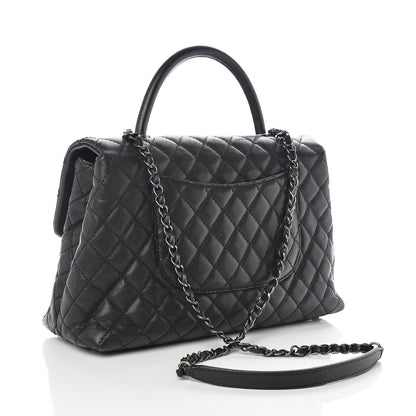 Chanel Caviar Quilted Medium Coco Handle Flap Black 3 of 9