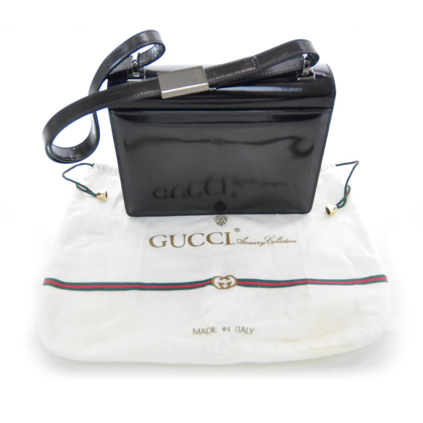 Leather Small Flap Bag Black