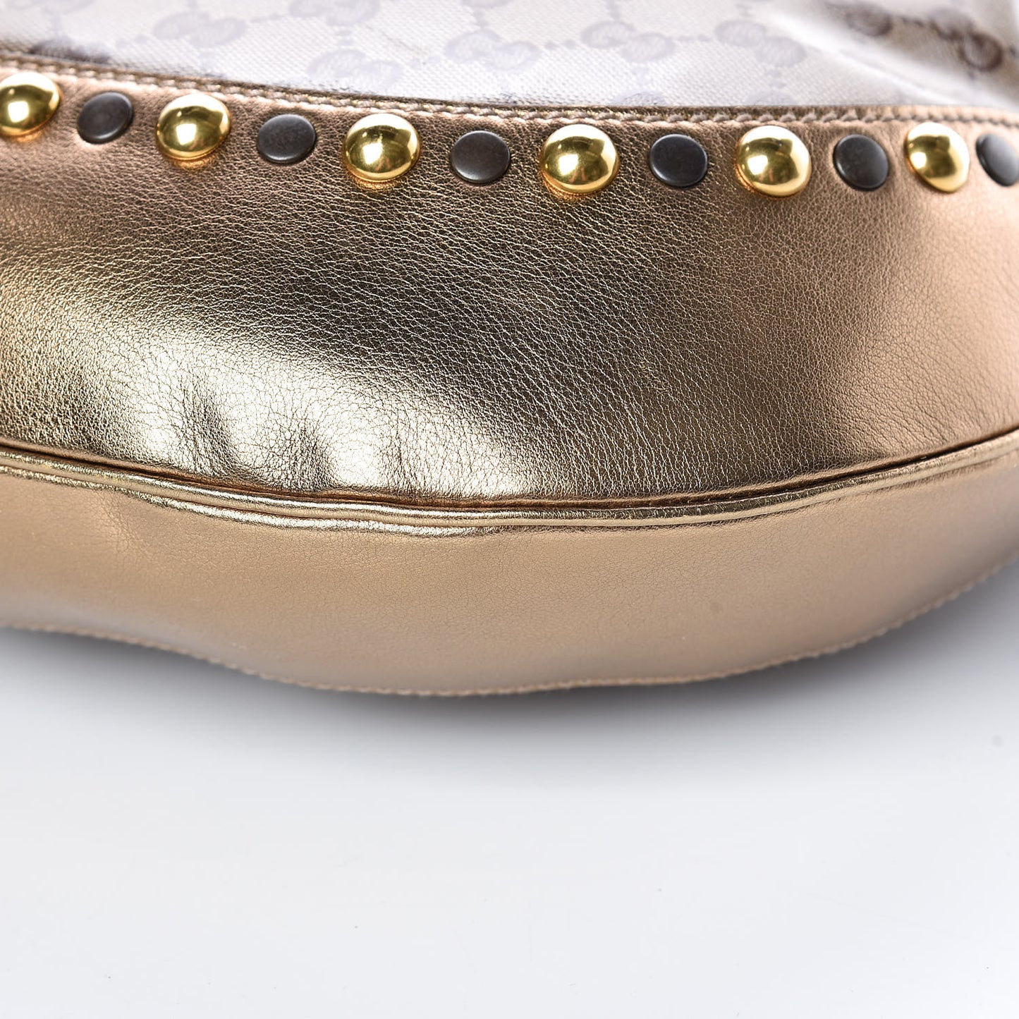 Crystal Monogram Babouska Hobo Gold