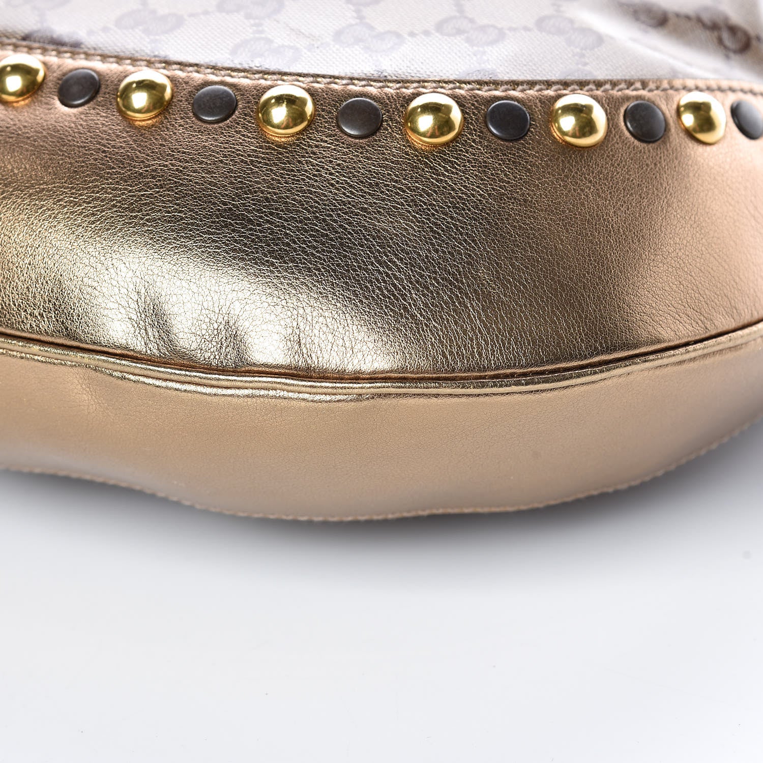 Gucci Crystal Monogram Babouska Hobo Gold 6 of 9