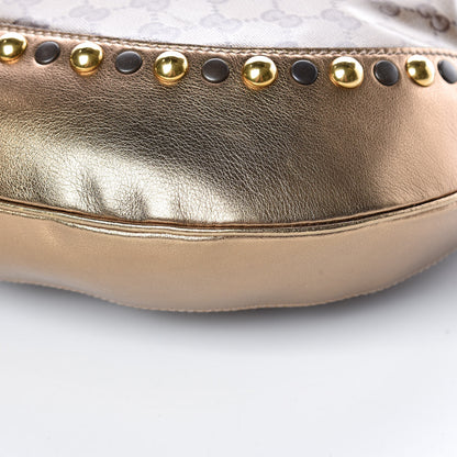 Gucci Crystal Monogram Babouska Hobo Gold 6 of 9