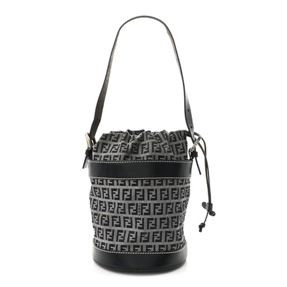 Fendi Zucchino Bucket Bag Navy 1 of 9