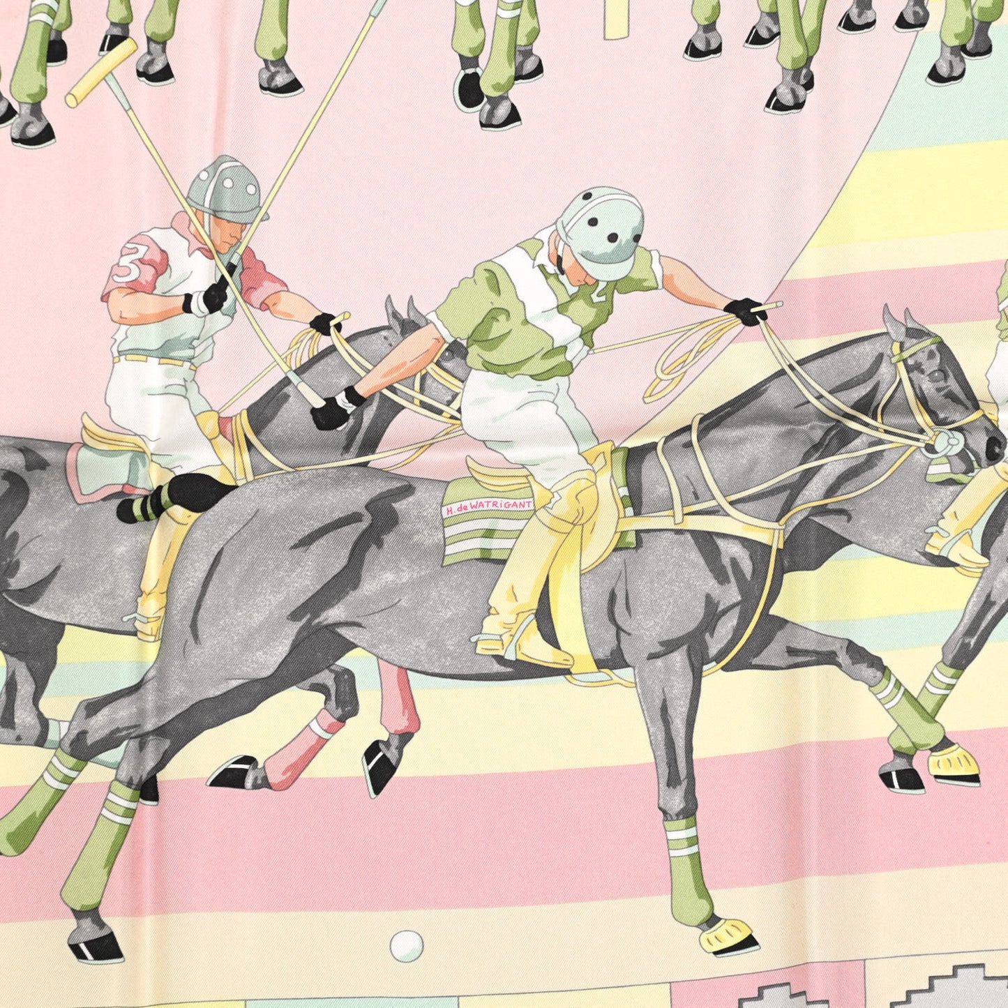 Silk Les Poneys De Polo Scarf 90
