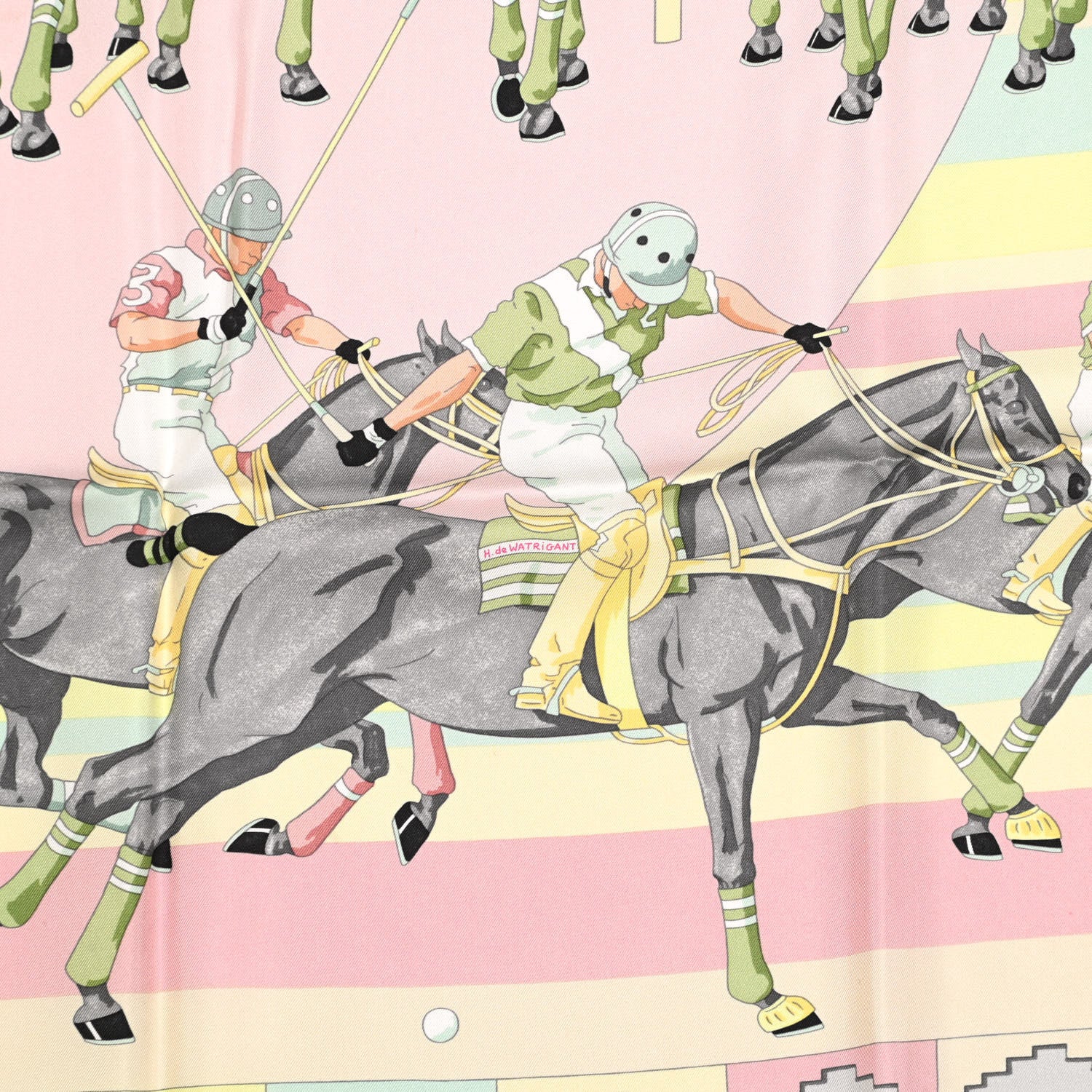 Hermes Silk Les Poneys De Polo Scarf 90 6 of 6