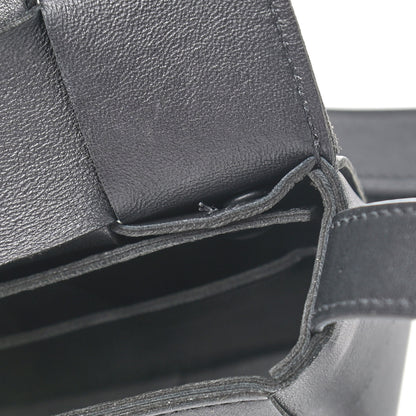 Bottega Veneta Lambskin Maxi Intrecciato Extra Mini Cassette Crossbody Bag Black 7 of 9