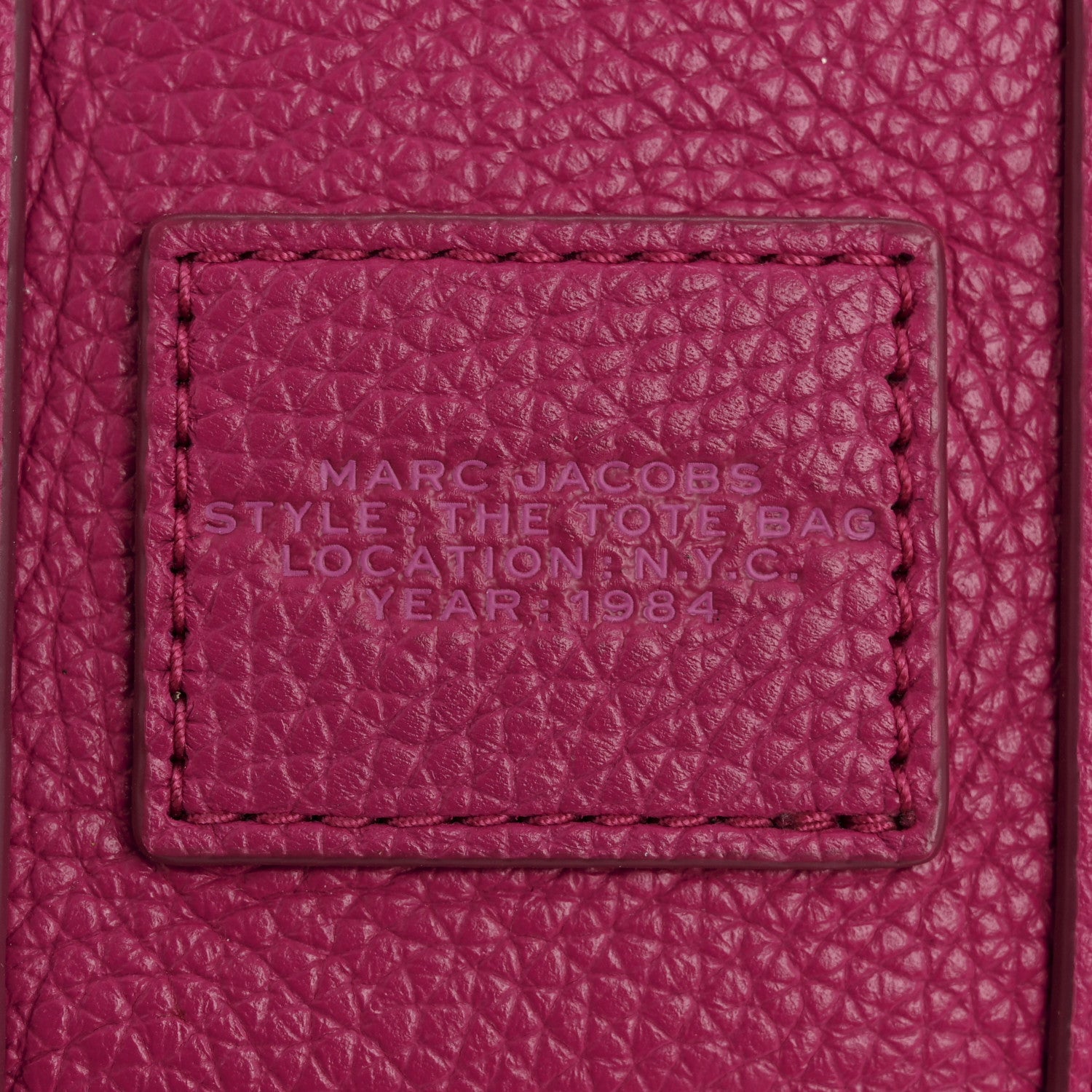 Marc Jacobs Grained Calfskin Mini The Tote Bag Lipstick Pink