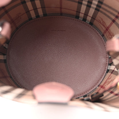 Burberry Haymarket Check Colours Small Lorne Bucket Crossbody Light Elderberry 5 of 10