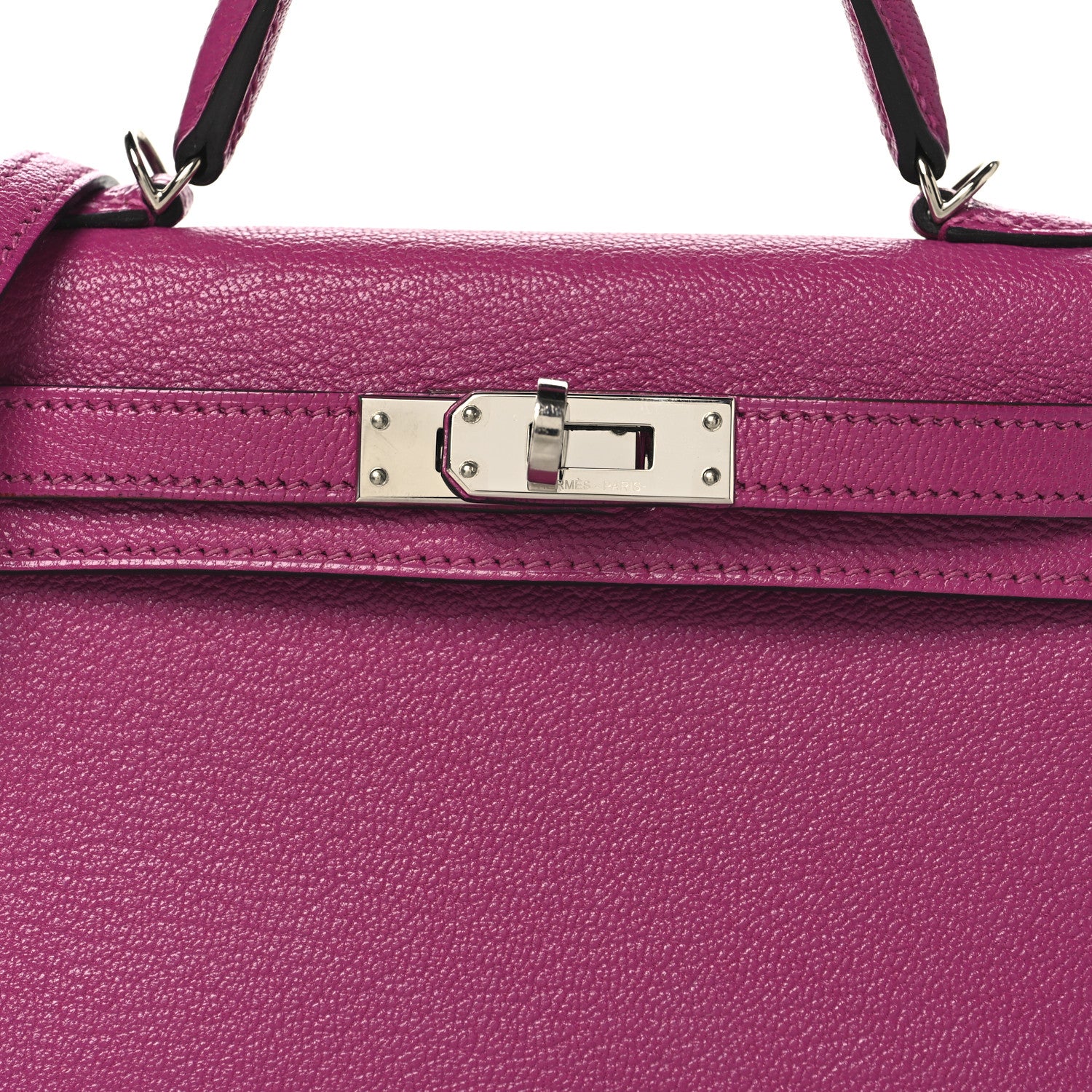 Hermes Chevre Mysore Mini Kelly Sellier 20 Rose Pourpre 8 of 13