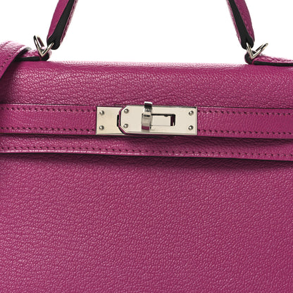 Hermes Chevre Mysore Mini Kelly Sellier 20 Rose Pourpre 8 of 13
