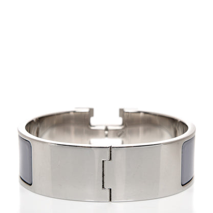 Hermes Enamel Wide Clic Clac H Bracelet GM Bleu Lin 3 of 5