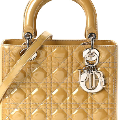 Christian Dior Patent Cannage Medium Lady Dior Beige 8 of 10
