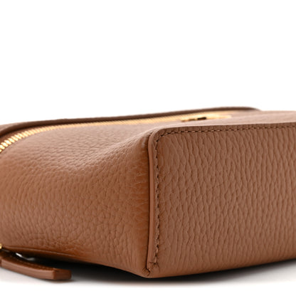 Chanel Grained Calfskin Top Handle Slim Vanity Case With Chain Camel 9 of 10