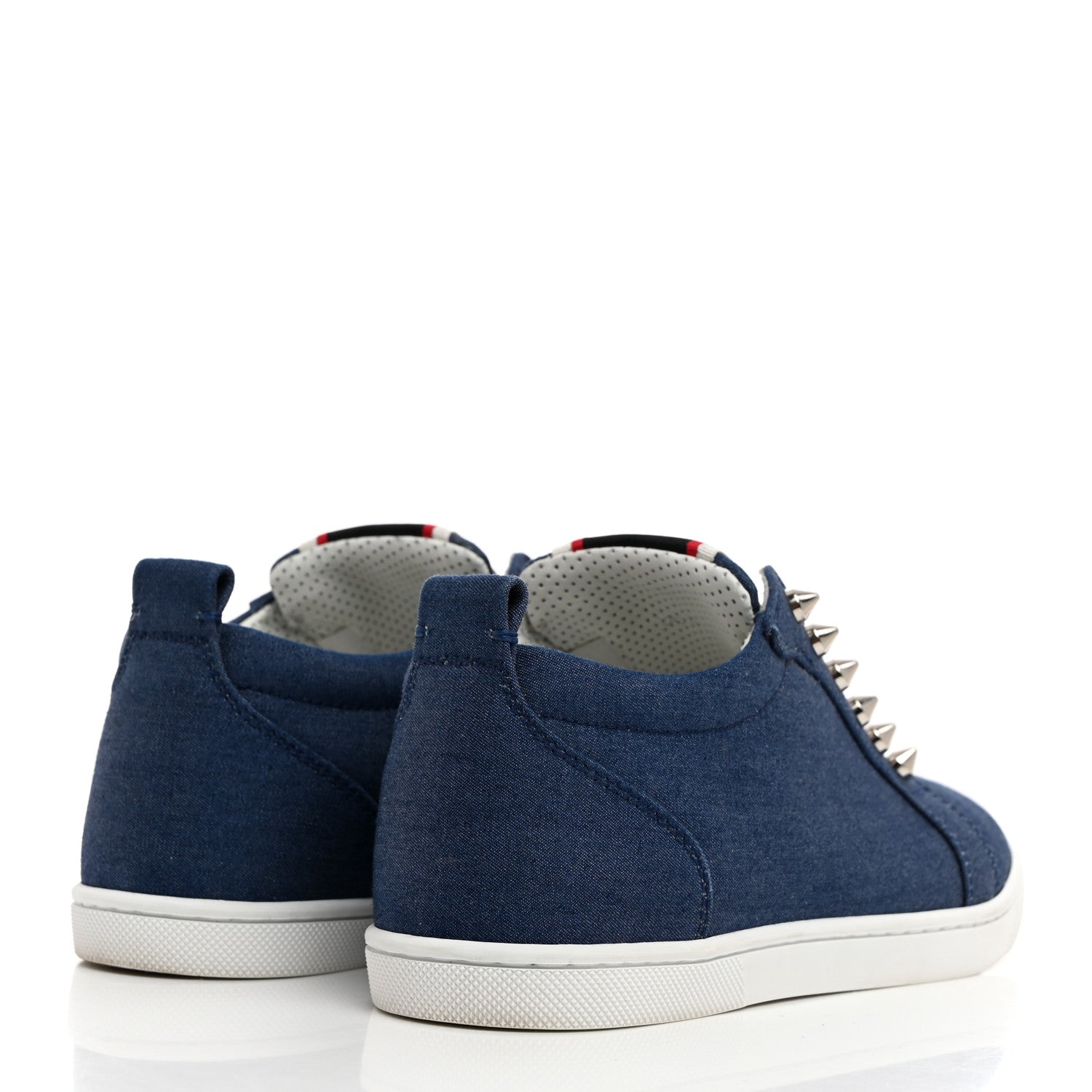 Christian Louboutin Denim Womens Fique A Vontade Sneakers 36.5 Blue 4 of 8
