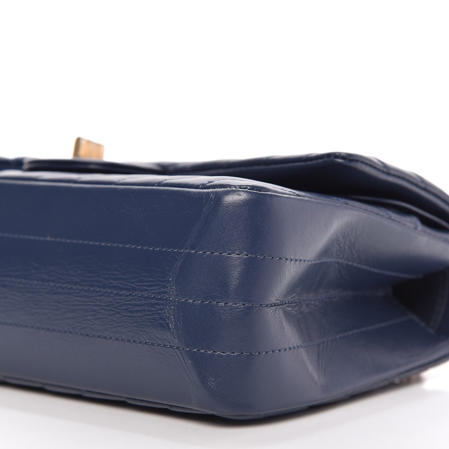 Chanel Aged Calfskin Chevron Quilted 2.55 Reissue 225 Flap Blue 8 of 12