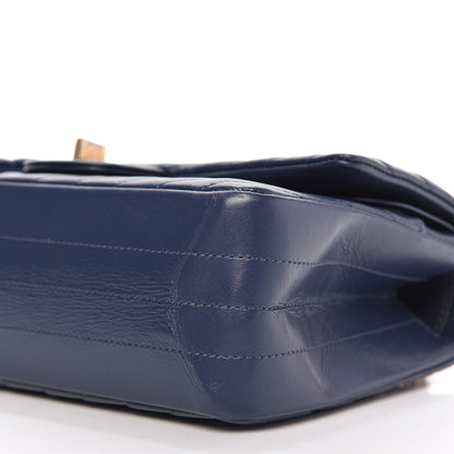 Chanel Aged Calfskin Chevron Quilted 2.55 Reissue 225 Flap Blue 8 of 12