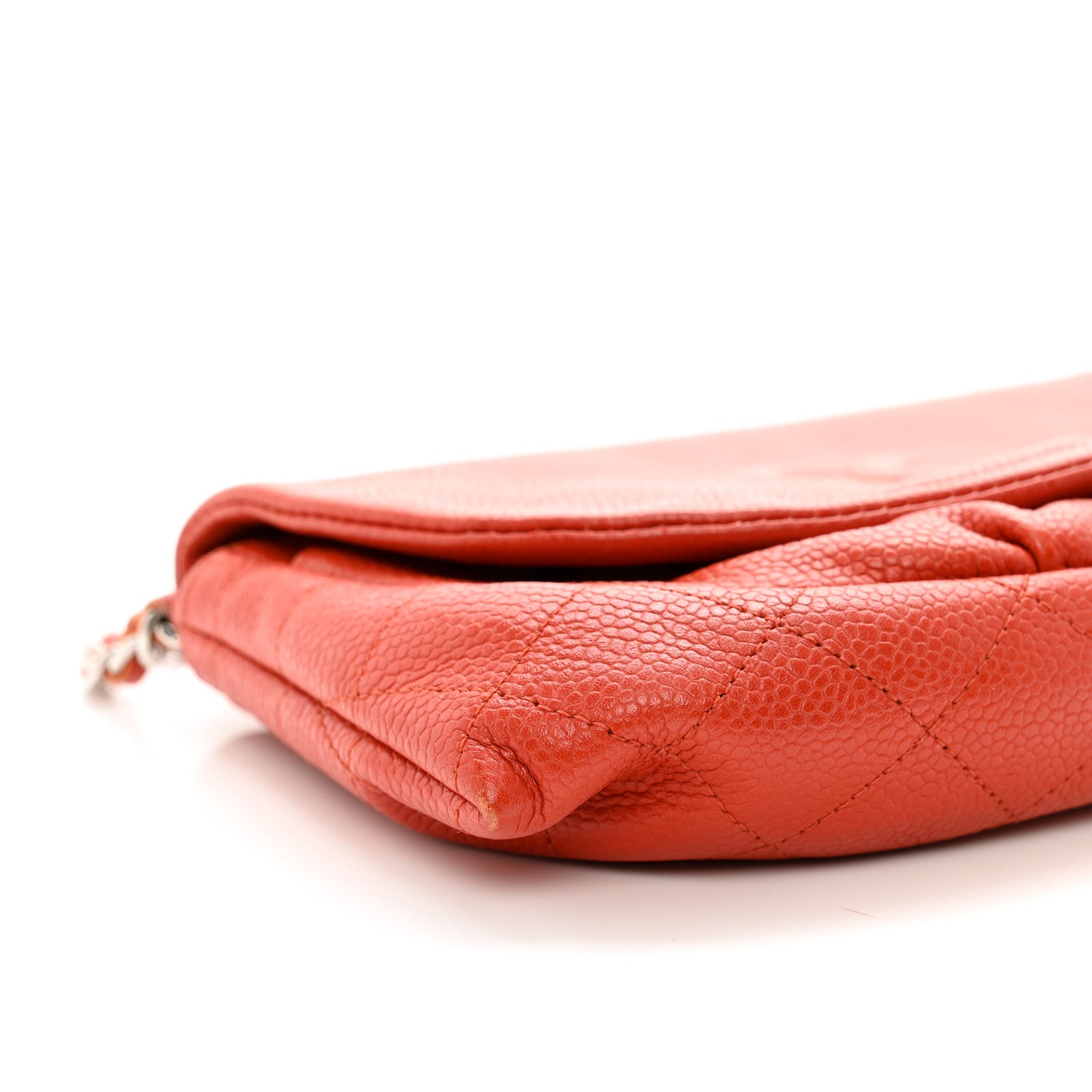 Chanel Caviar Half Moon Wallet On Chain WOC Red 10 of 11
