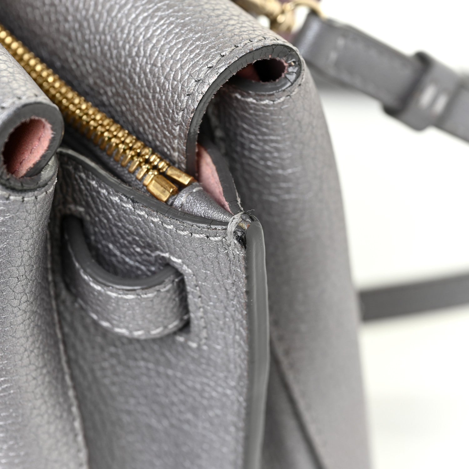 MCM Metallic Grained Calfskin Mini Milla Tote Spike Silver 21 of 21