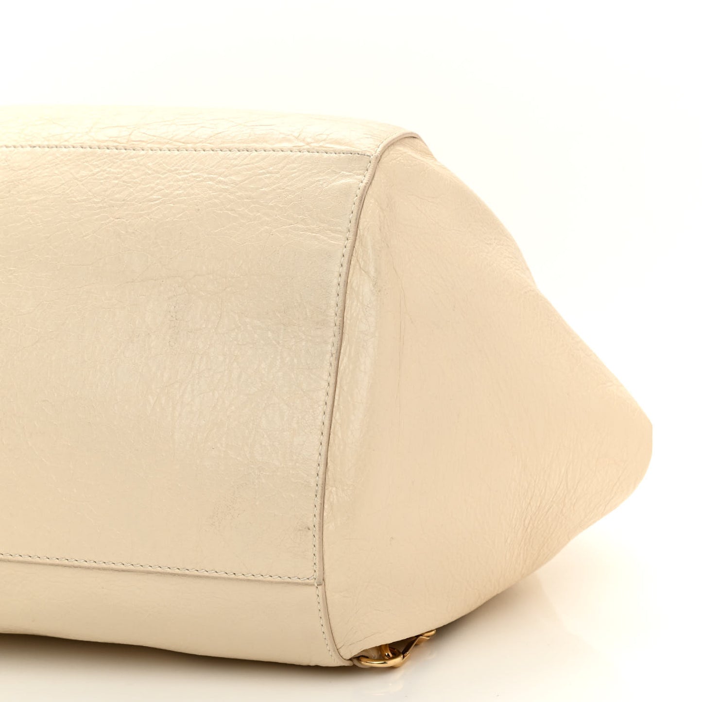 Agneau Giant 12 Gold Hardware Zip Traveler Backpack Blanc Creme Light Craie