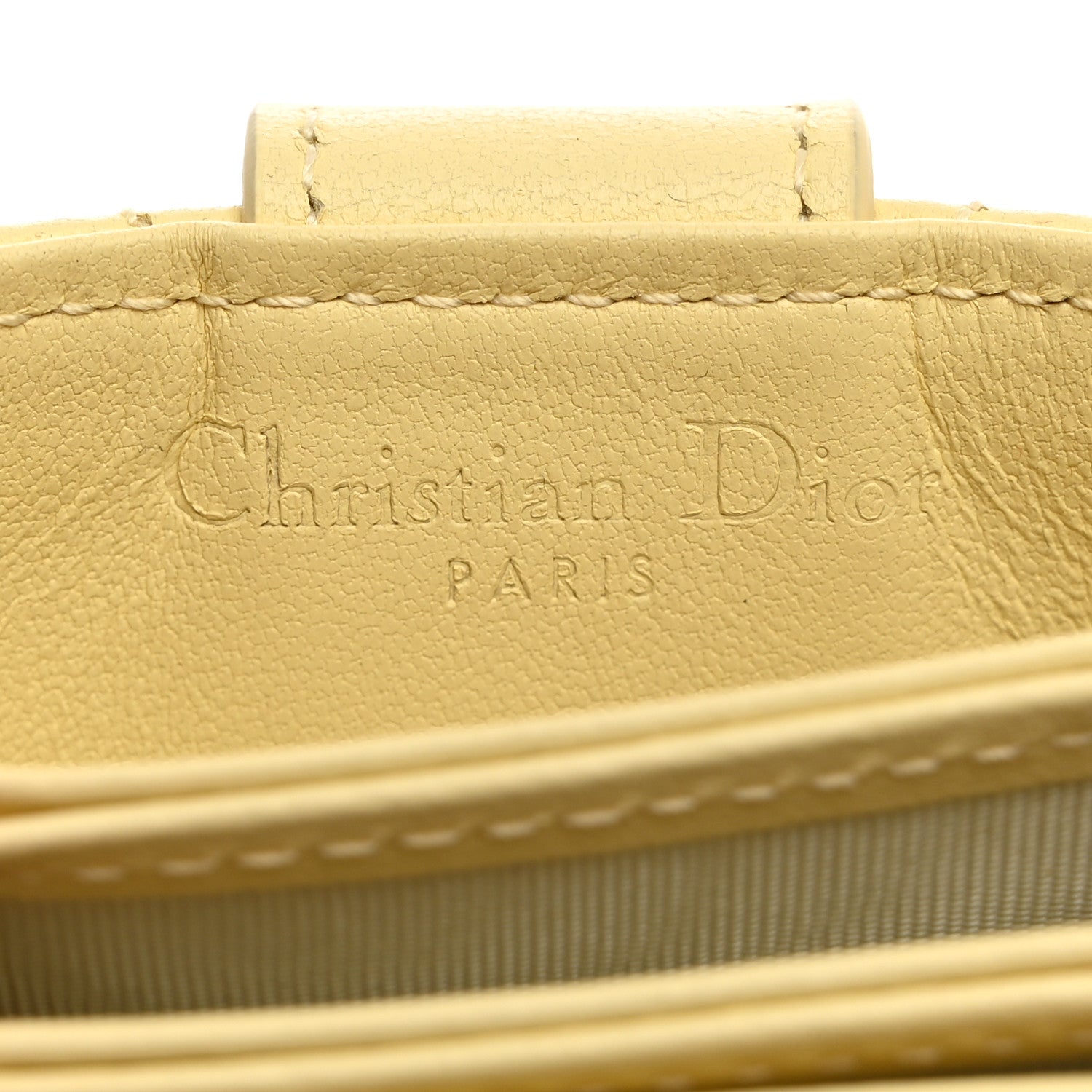 Christian Dior Lambskin Cannage Lady Dior 5-Gusset Card Holder Soft Yellow 6 of 8