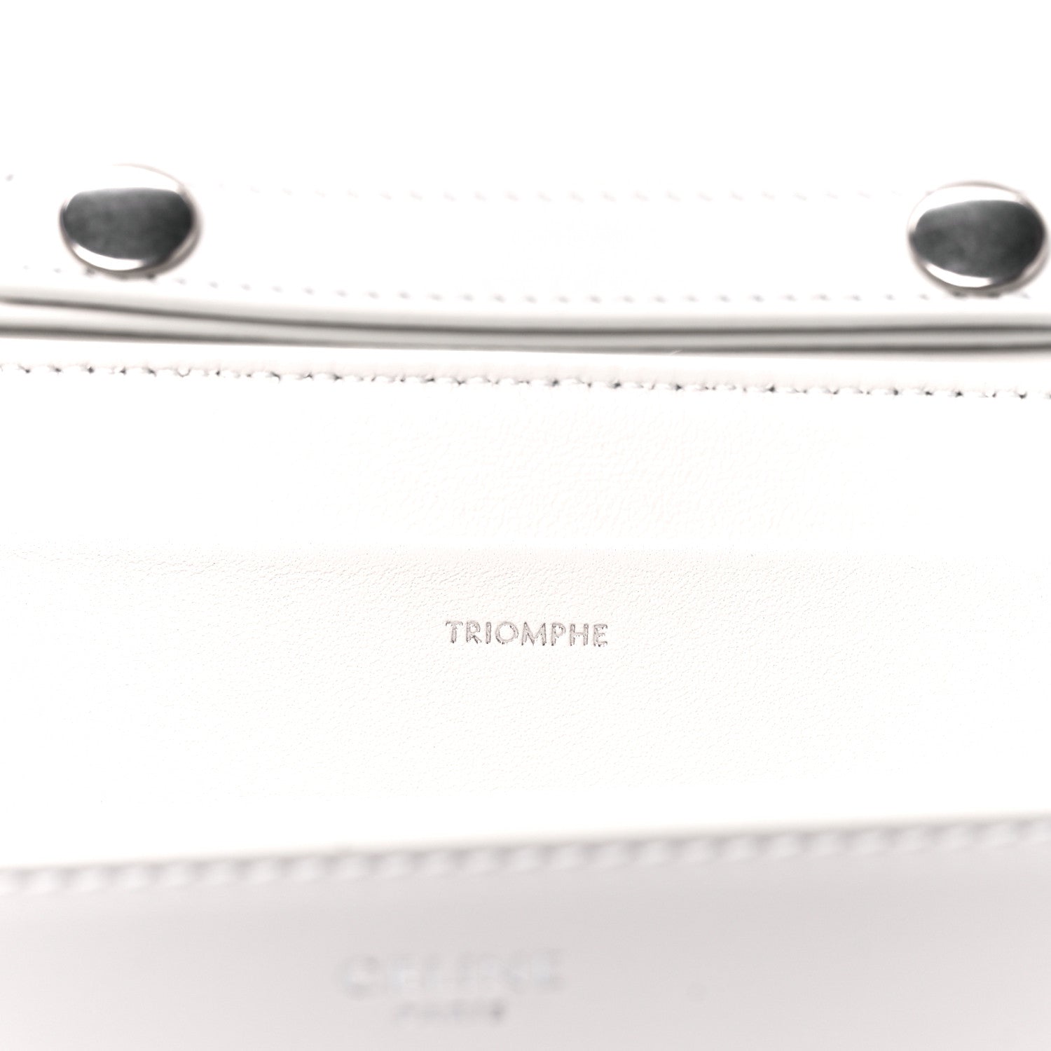 Celine Shiny Calfskin Trapeze Triomphe Bag White 6 of 12
