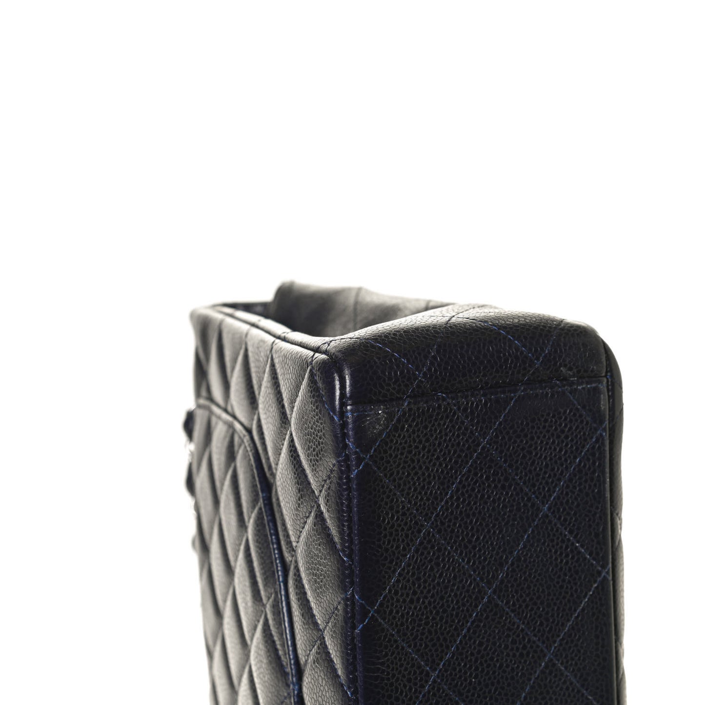 Caviar Quilted Maxi Double Flap Navy Blue